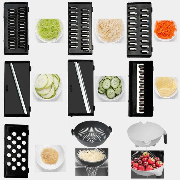 9 in 1 Multi-functional Vegetable Cutter With Drain Basket