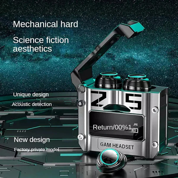 M25 TWS Bluetooth 5.2 Headset: Touch Digital Display