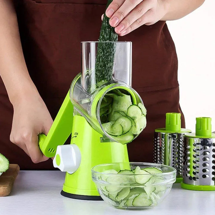 MULTIFUNCTIONAL ROLLER VEGETABLE CUTTER 3 IN 1 VEGETABLES SLICER AND CUTTER - SUN MART