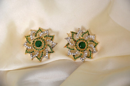 Unique Style  Gold-Plated Green Earing sets
