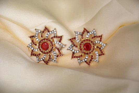 Unique Style  Gold-Plated Red Earing sets