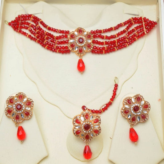 Elegant Style RED Choker Neckless sets