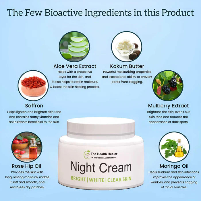 The Health Healer Night Cream For Bright, White And Clear Skin  (Upto 50% OFF)