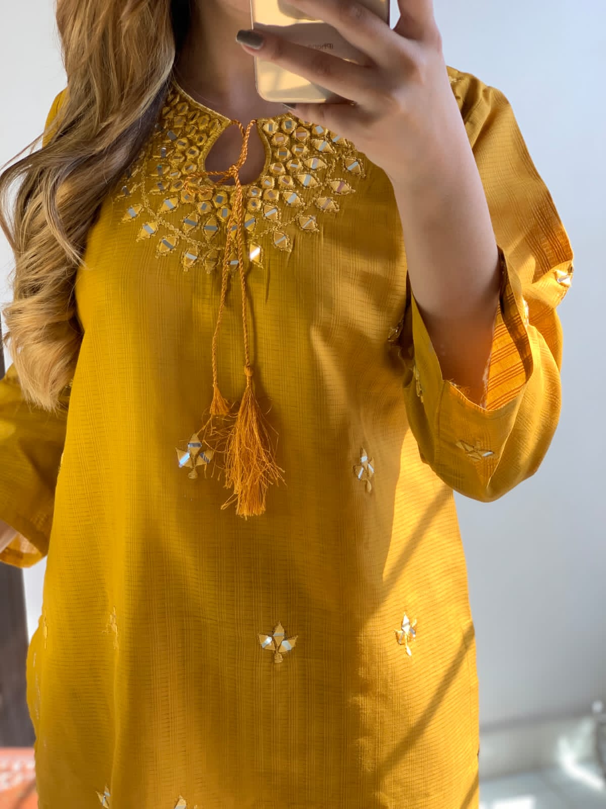 Handmade Mirror Embroidery 2Pc