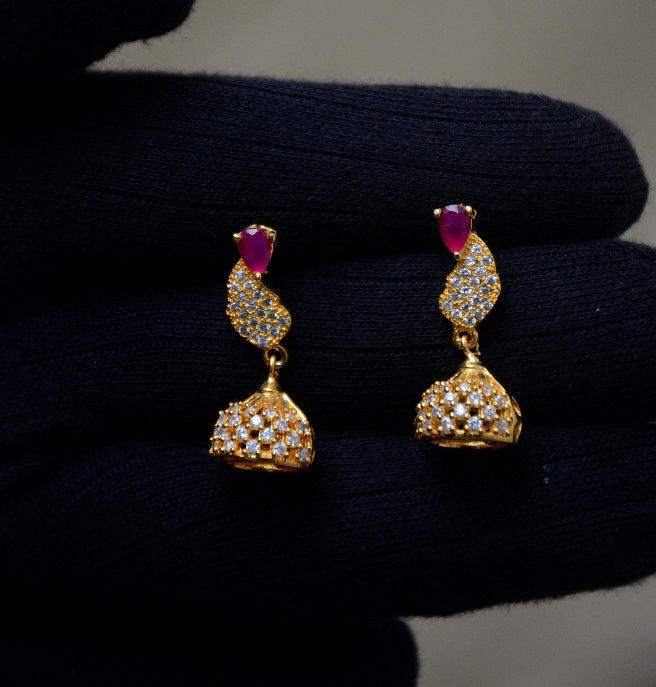 Unique Style  Gold-Plated Red Earing sets
