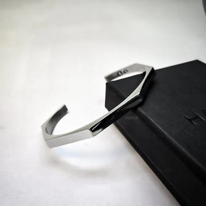 Elegant Stainless Steel Hexagon Cuff Bracelet