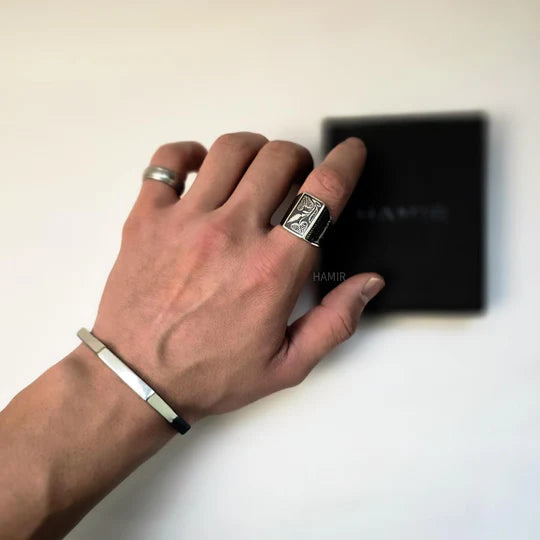 Elegant Stainless Steel Hexagon Cuff Bracelet