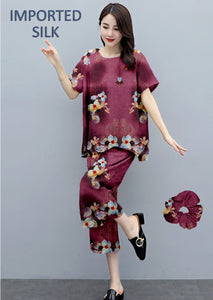 Round Shape Imported 2-Piece Summer Stitched Sleepwear