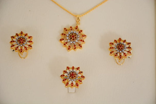 Gold-Plated Red Neckless sets