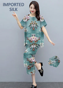 Round Shape Imported 2-Piece Summer Stitched Sleepwear
