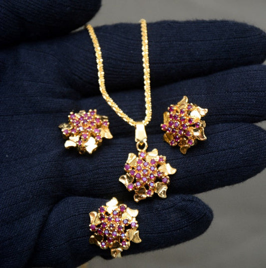 Unique Style  Gold-Plated Red Neckless sets