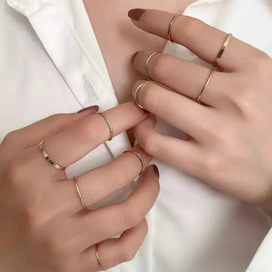Bling On Jewels Minima Rings - Gold