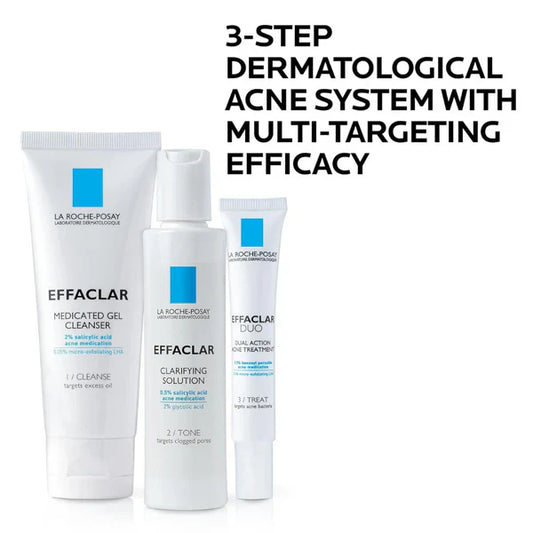 La Roche-Posay Effaclar Dermatological 3 Step Acne Treatment System,