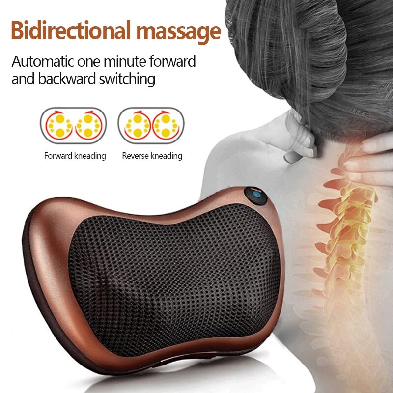 Electric neck and body massage pillow