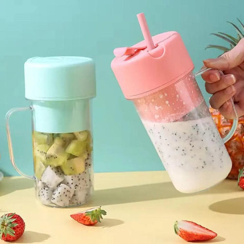 Rechargeable fast glass juicer + free silicone straw