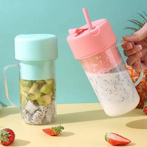 Rechargeable fast glass juicer + free silicone straw