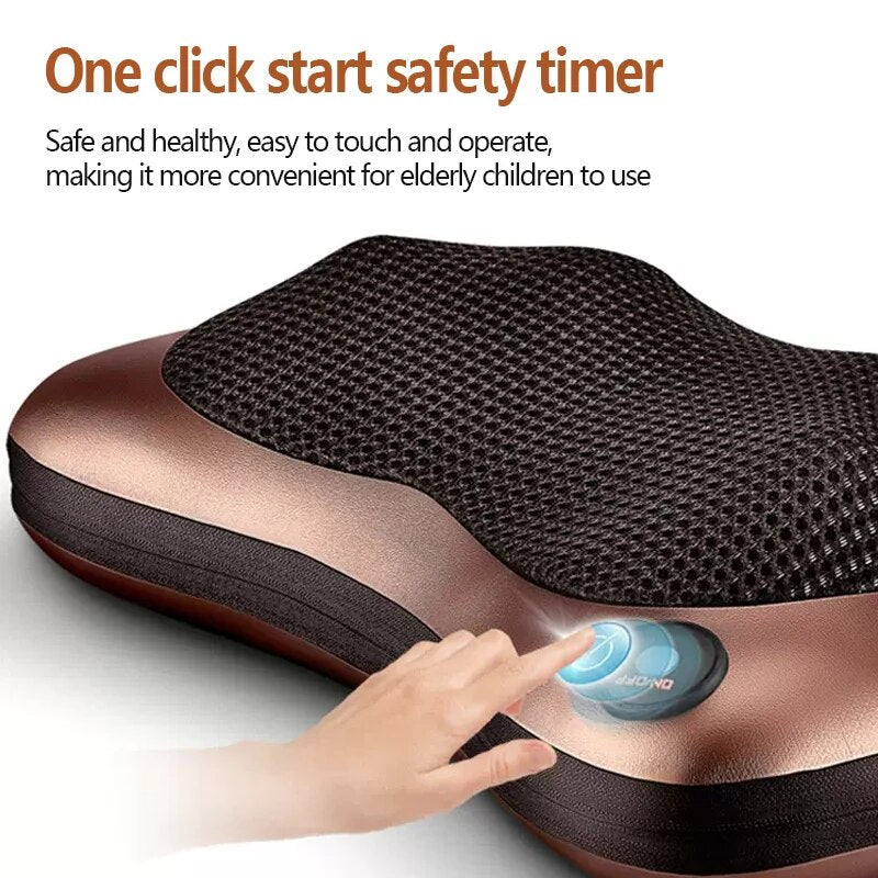 Electric neck and body massage pillow