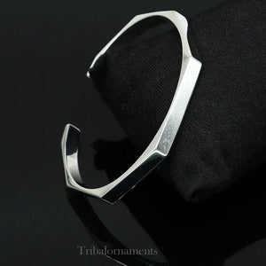 Elegant Stainless Steel Hexagon Cuff Bracelet