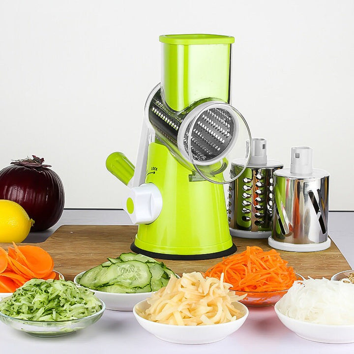 MULTIFUNCTIONAL ROLLER VEGETABLE CUTTER 3 IN 1 VEGETABLES SLICER AND CUTTER - SUN MART