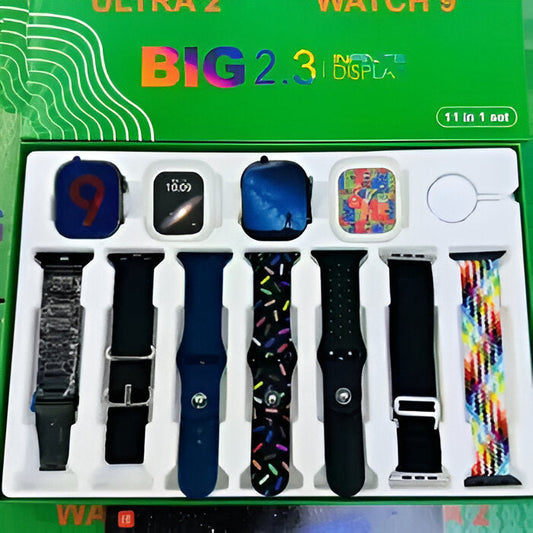 Ultra2 Dual Smart Watch With 7 Straps and Two Dials