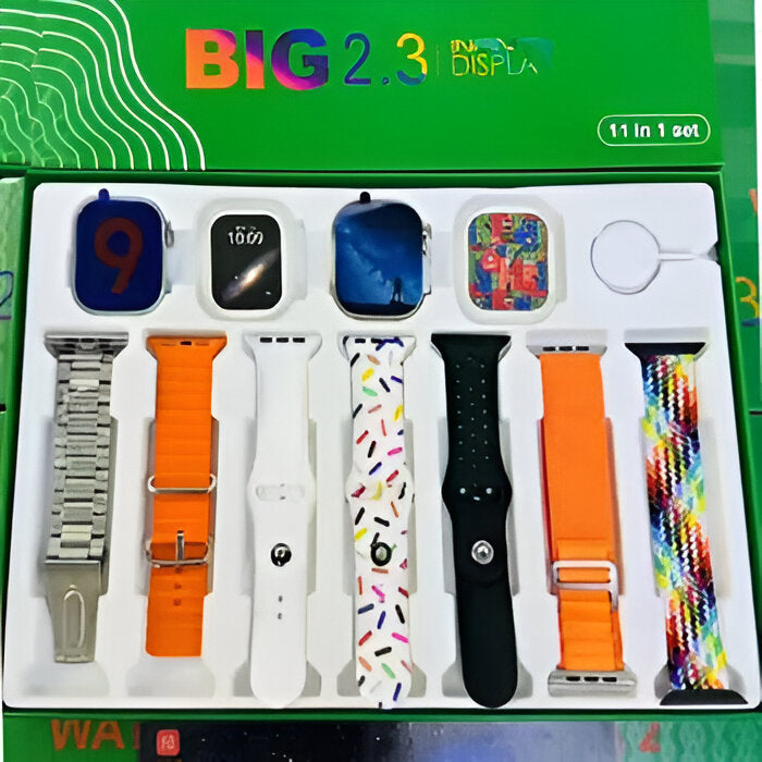 Ultra2 Dual Smart Watch With 7 Straps and Two Dials