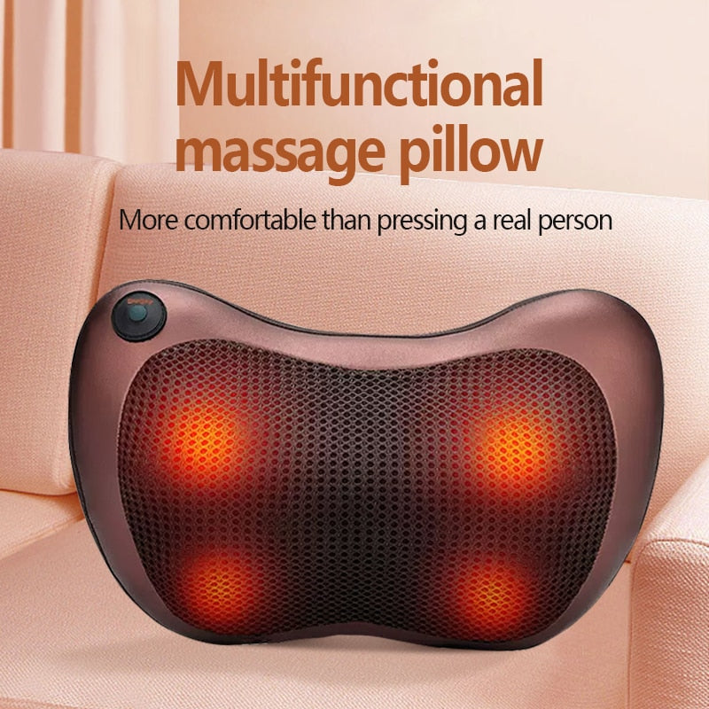 Electric neck and body massage pillow